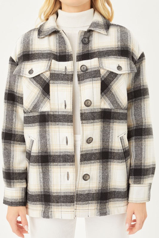 Plaid Jacket with Sherpa Lining