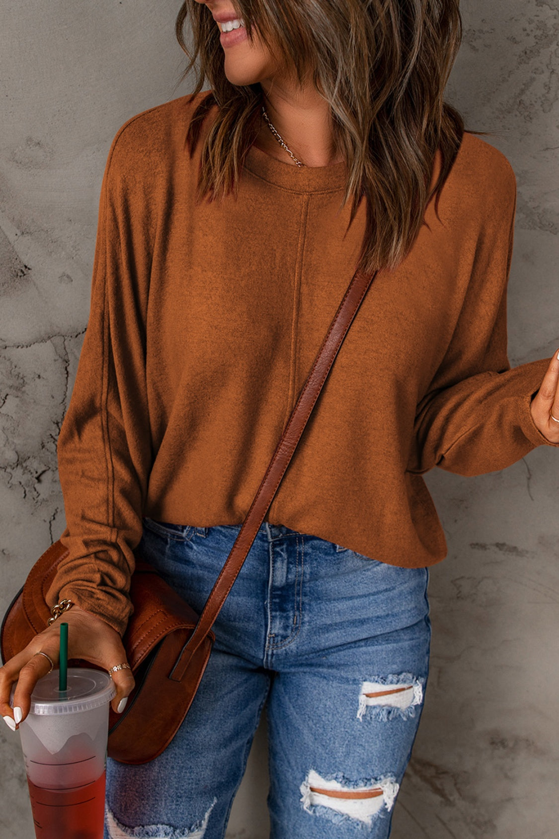 Round Neck Long Sleeve Top