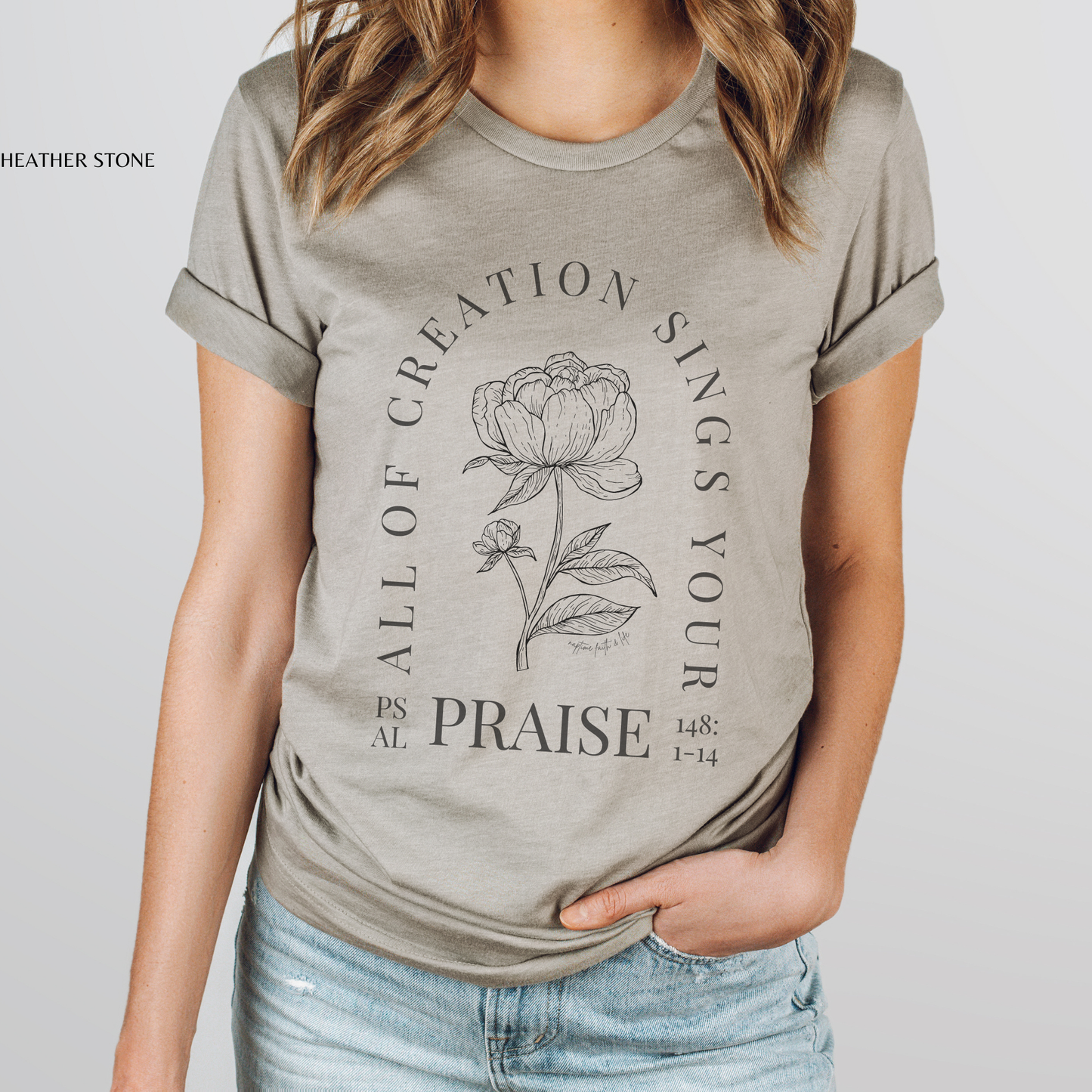 Peony Floral Bible Verse Christian Graphic T-Shirt