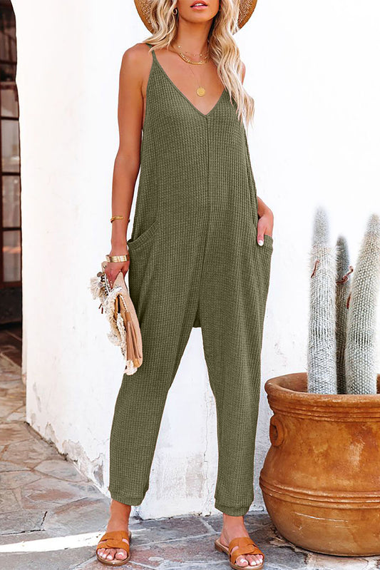 Textured Casual Jumpsuit