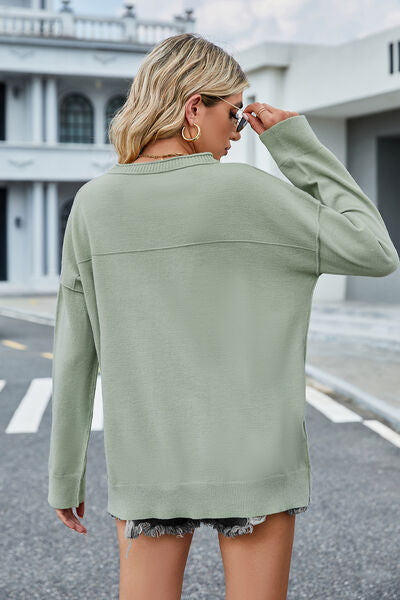 Casual Dropped Shoulder Sweater