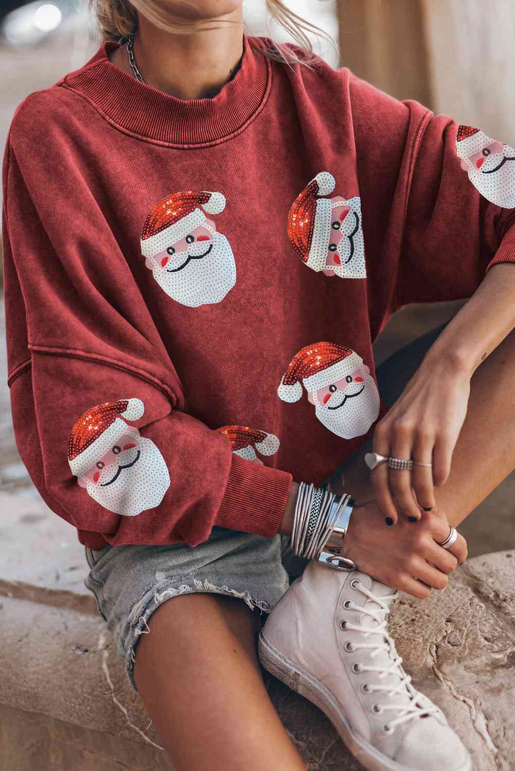 Sequin Santa Patch Sweatshirt