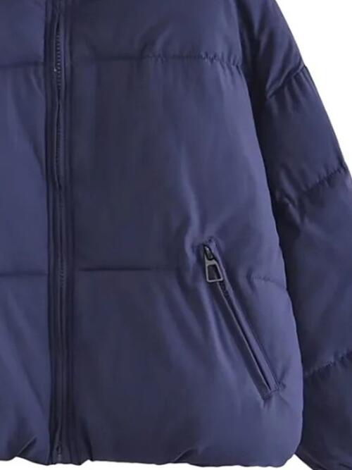 Drawstring Winter Coat with Pockets