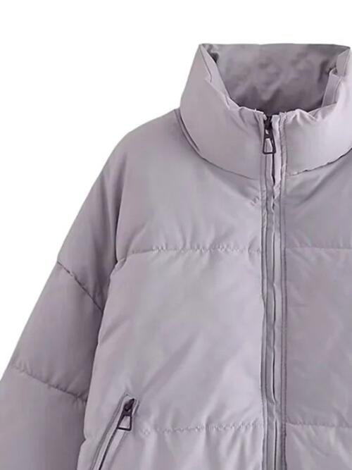 Drawstring Winter Coat with Pockets