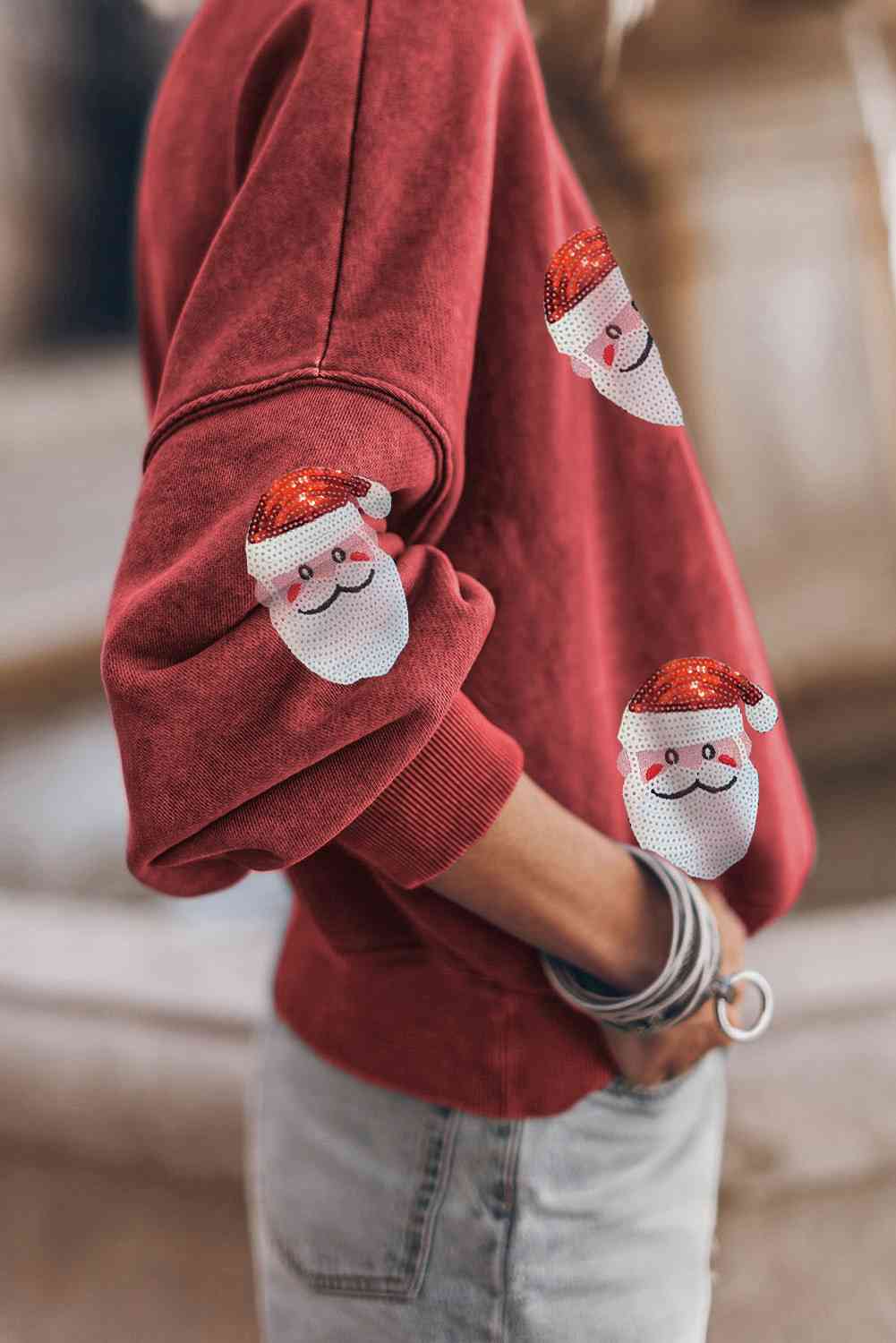 Sequin Santa Patch Sweatshirt